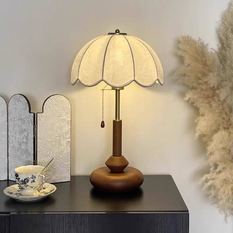 Alt View 1. Cluzine - Vintage Chinese Solid Wood Table Lamp Dimmable Eye Protection for Living Room Bedroom Homestay.