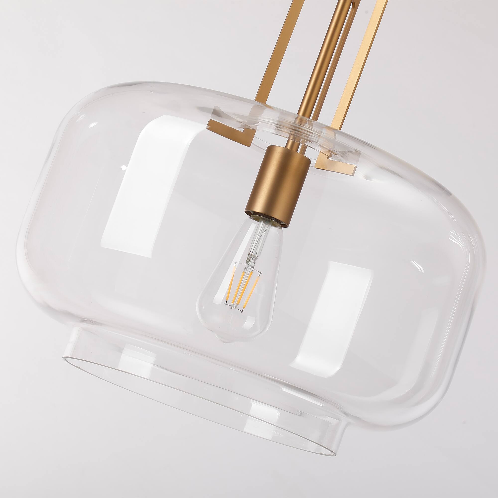 Alt View 9. Parrot Uncle - Modern Brass Round Clear Glass Shade Pendant Light.