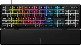 CORSAIR - SKIFF 100 PLUS Gaming Keyboard – 10-Zone RGB – 100% - Rotary Dial - Quiet, Responsive Switches – IP53 - Black