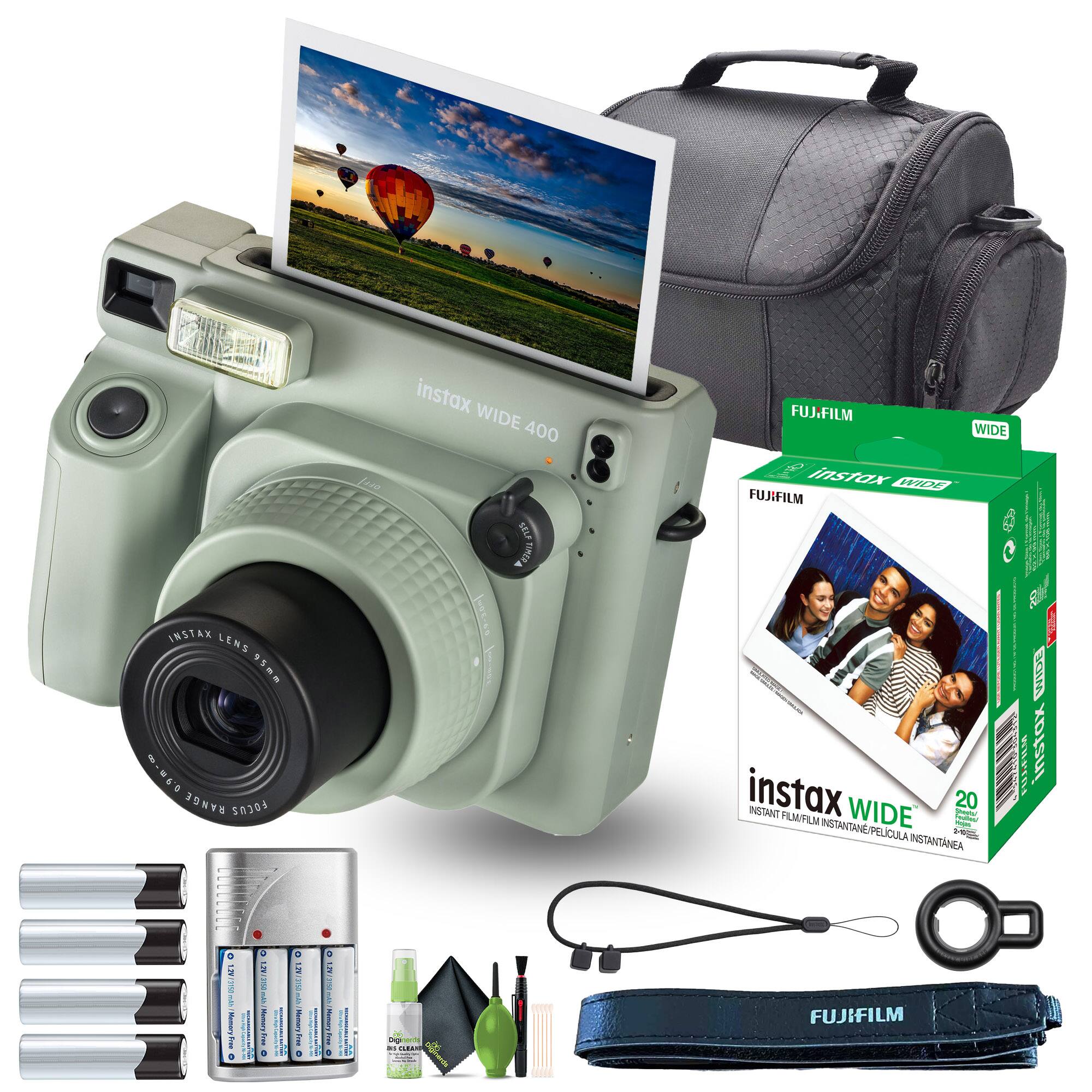 Fujifilm - Instax Wide 400 Instant Film Camera with WIDE Instant Film 20 Sheets - Green