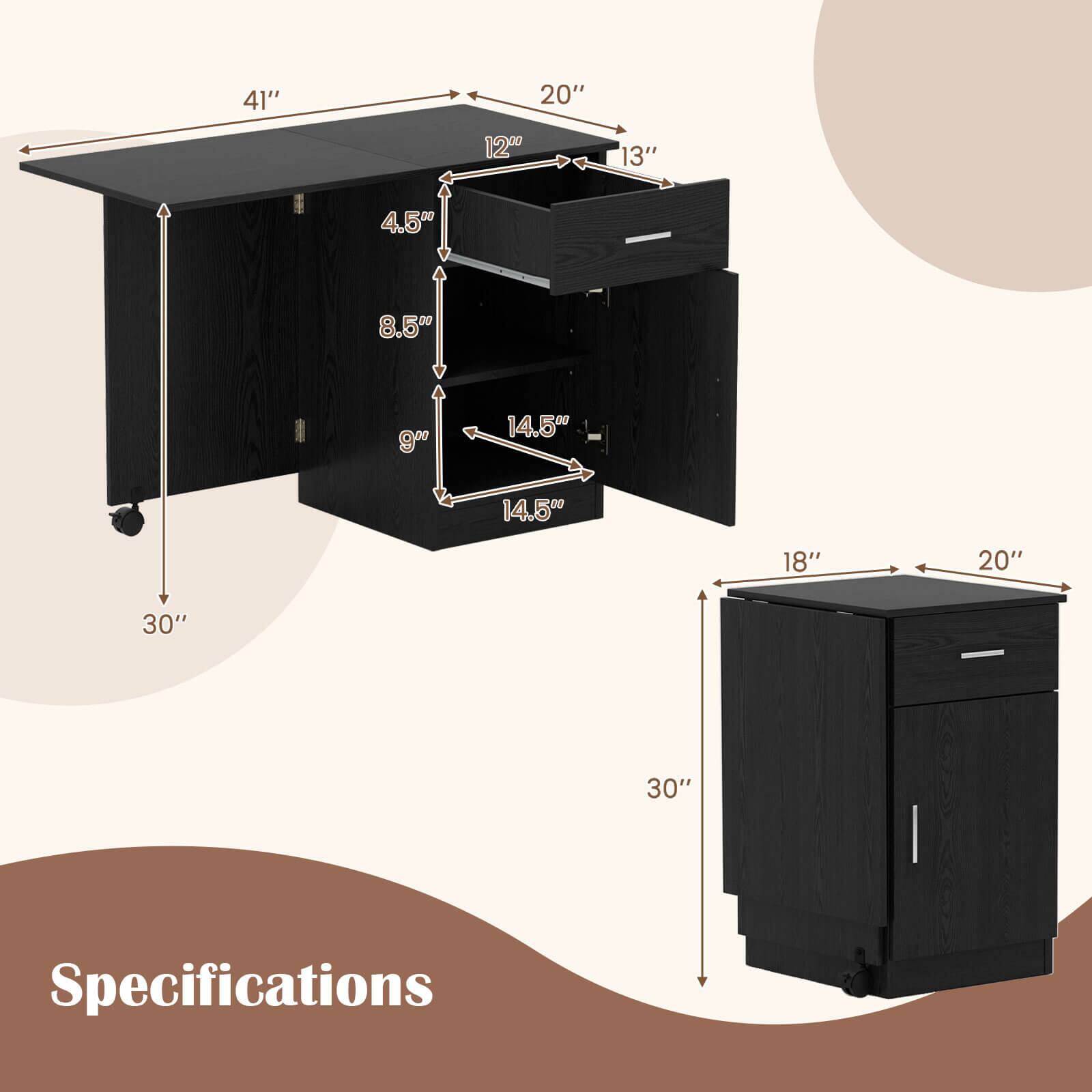 Specifications:

* 41" wide
* 20" deep
* 1200mm tall
* 13" wide
* 4.50m tall
* 8.5" wide
* 9" tall
* 14.5% tall
* 14.50m tall
* 18" wide
* 20" deep
* 30" tall
* 30" wide