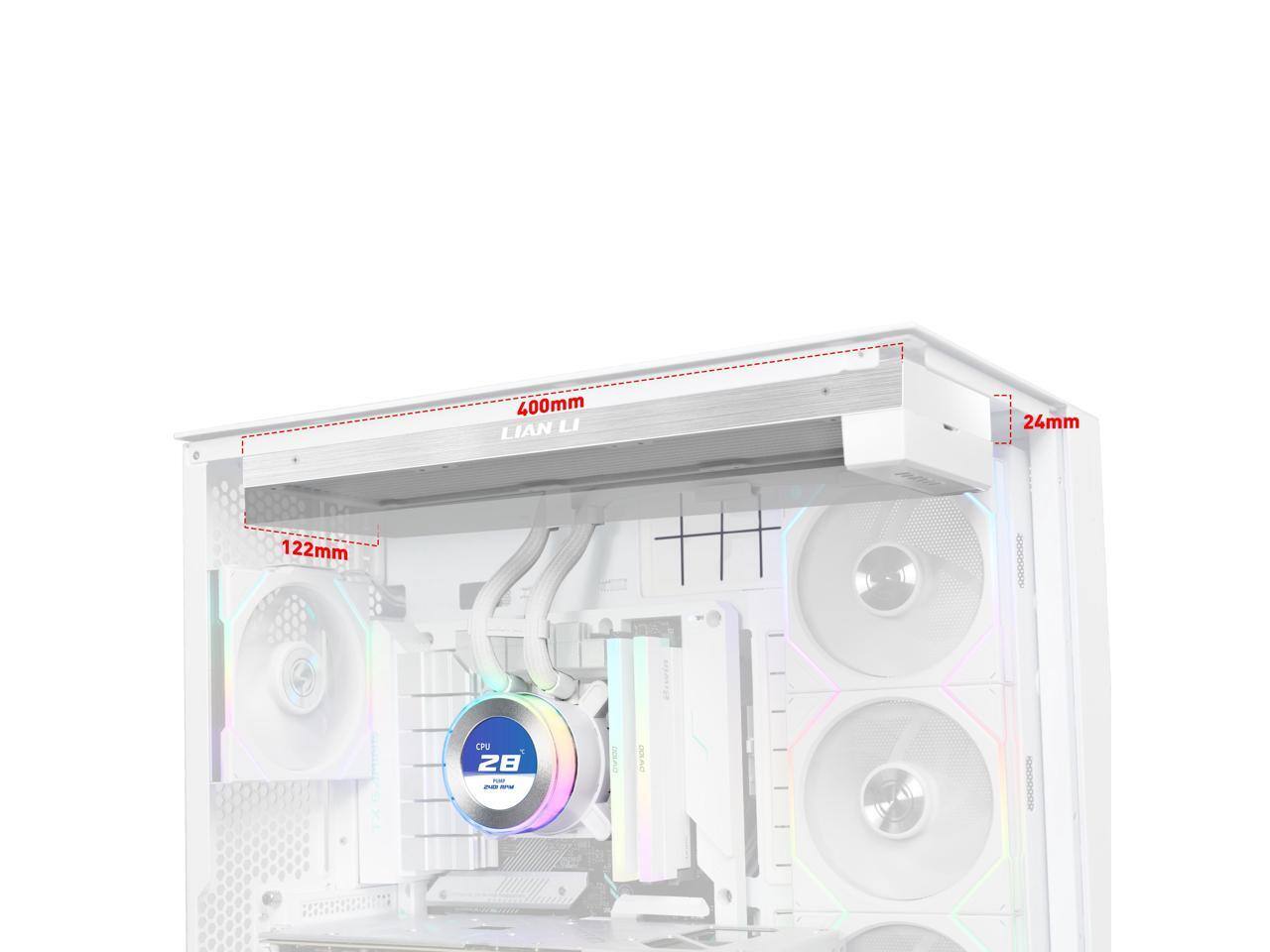 400mm Lian Li  
24mm  
122mm  
CPU 28  
- - - ov