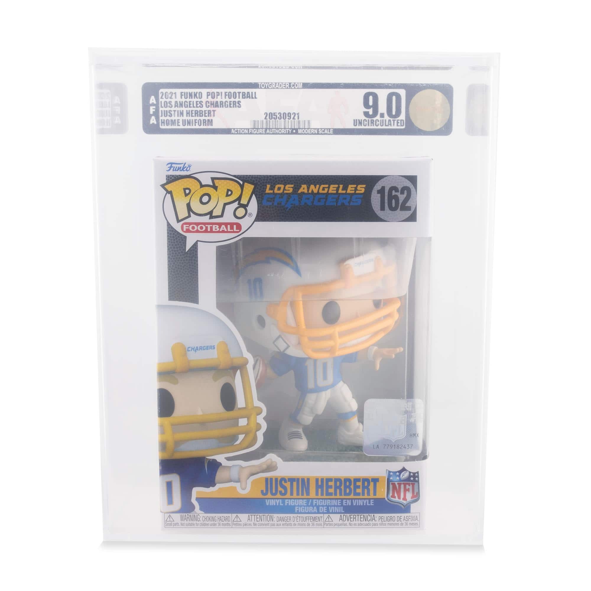 NFL LA Chargers Funko POP | Justin Herbert (Home Uniform) | Rated AFA 9 price history on PriceWatchPro