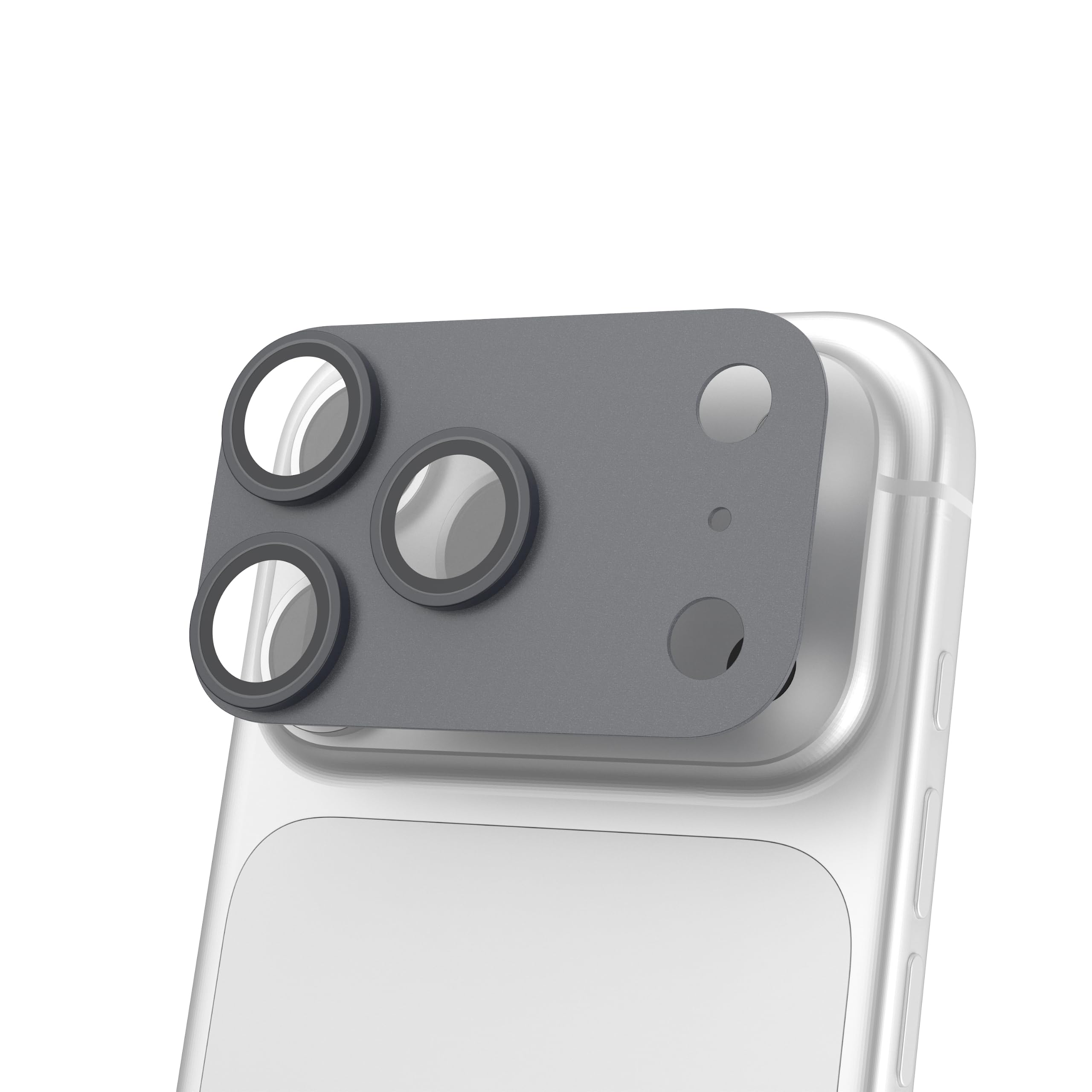 Alt View 6. UAG - iPhone 18 Pro Glass Camera Lens Protector & Camera Plate Protector, Aluminosilicate Glass & Aluminum Backplate - Space Grey.