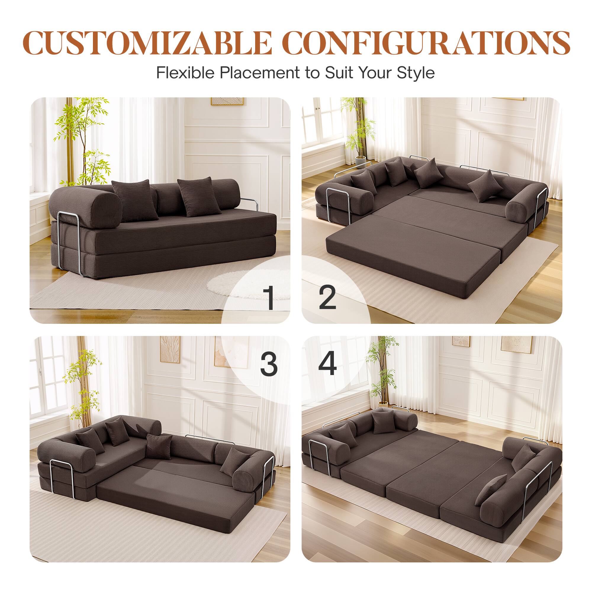 CUSTOMIZABLE CONFIGURATIONS  
Flexible Placement to Suit Your Style  

1  
2  
3  
4