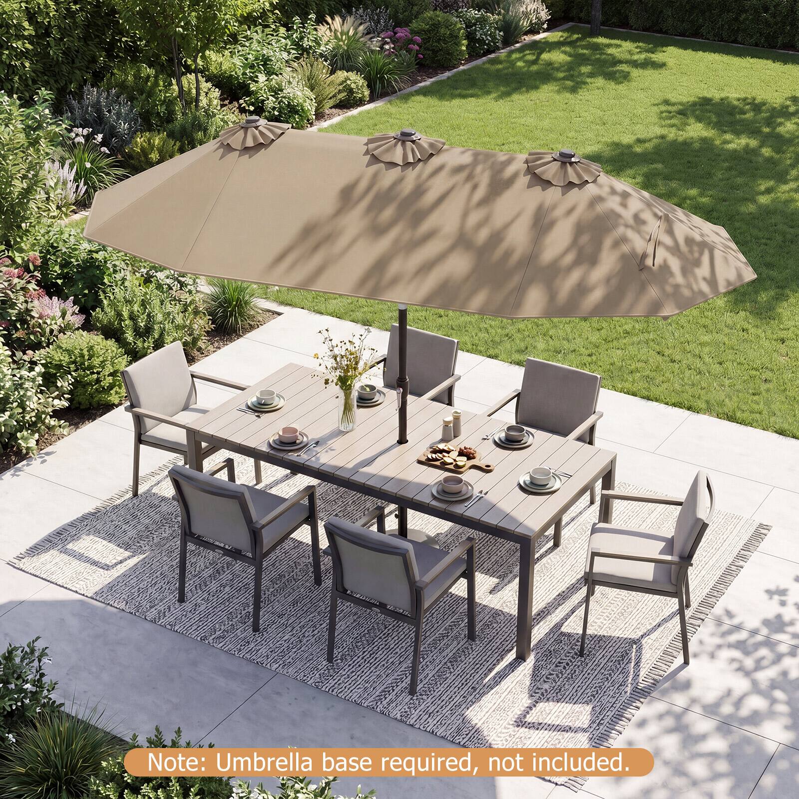 Note: Umbrella base required, not included.