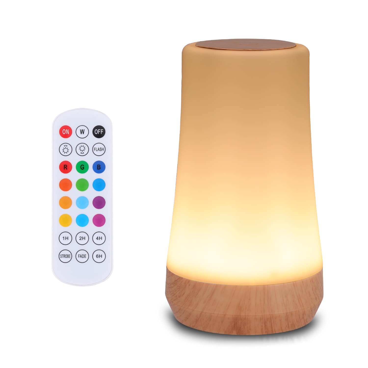 Cluzine - Rechargeable Touch & Remote Night Light, 13 RGB Colors, Dimmable for Home & Bar