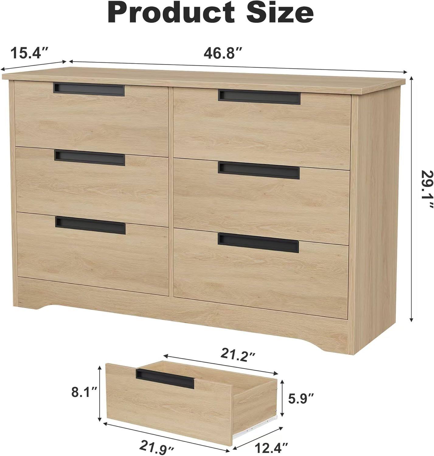 Product Size

- Width: 46.8"
- Depth: 15.4"
- Height: 29.1"
- Drawer Height: 6.8"
- Drawer Width: 21.2"
- Drawer Depth: 8.1"
- Bottom Shelf Height: 5.9"
- Bottom Shelf Width: 21.9"
- Bottom Shelf Depth: 12.4"