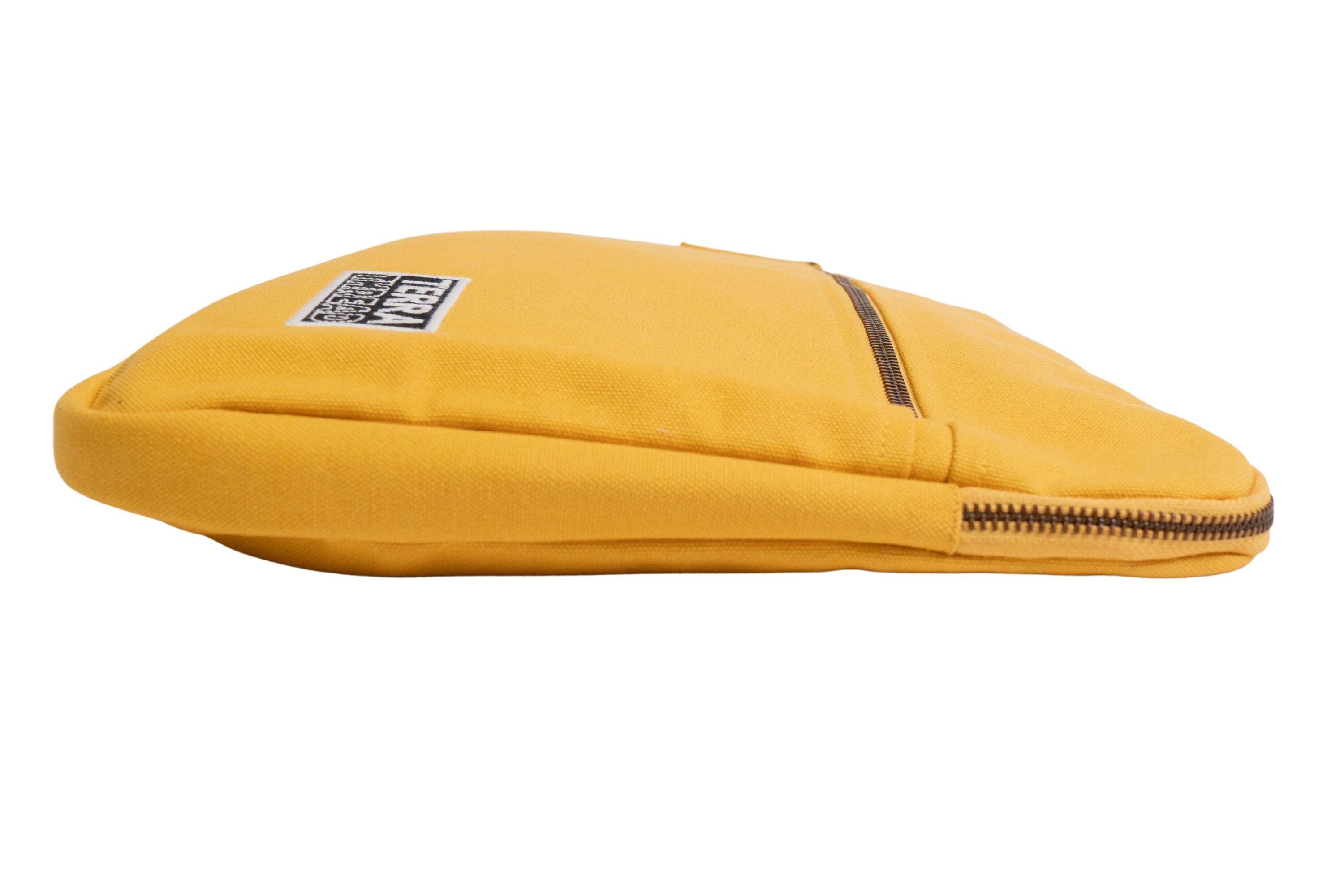 Alt View 1. Terra Thread - Organic Cotton Laptop Sleeve 15 inches - Mustard Yellow.