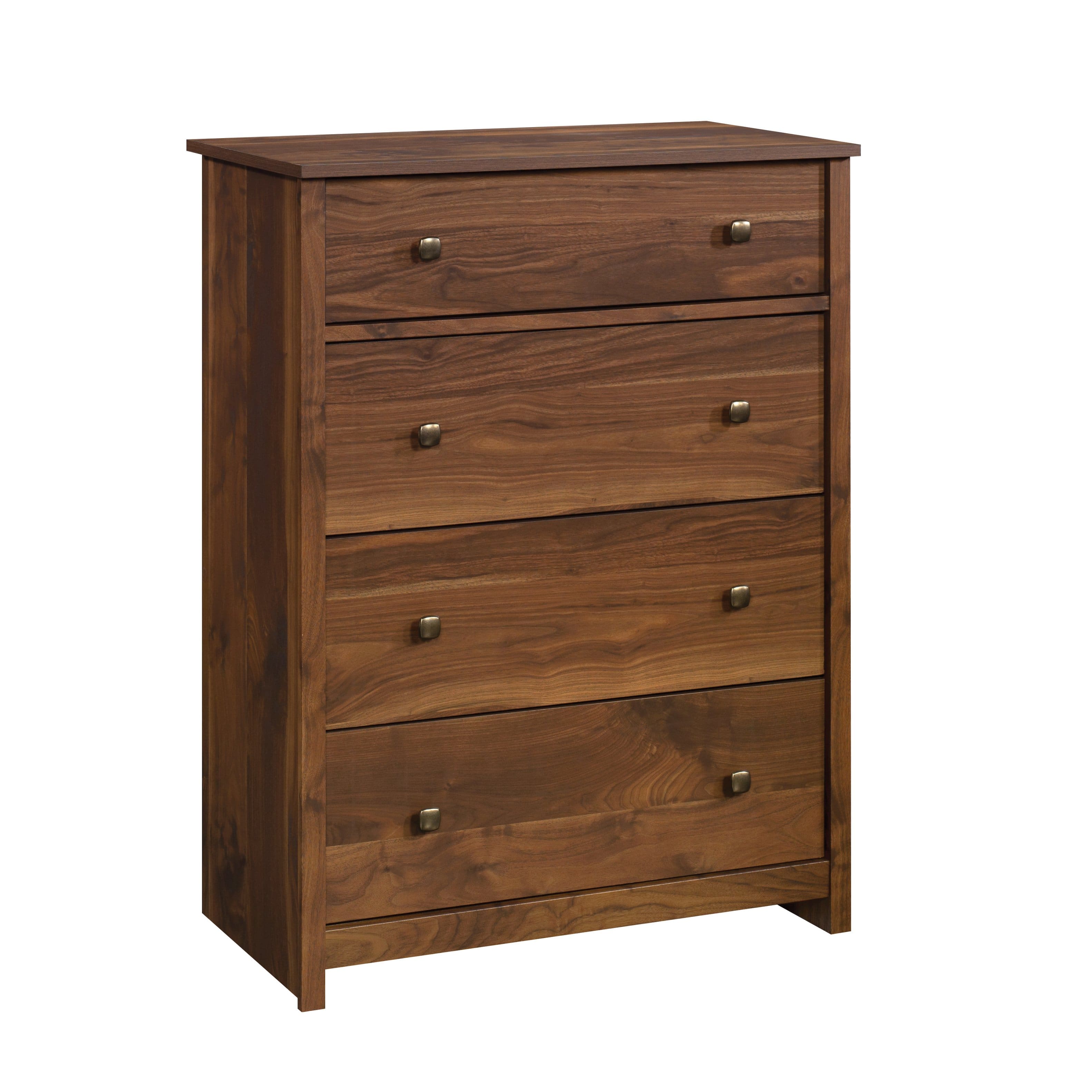 Angle. Sauder - River Ranch 4-Drawer Chest Dresser Grand Walnut - Grand Walnut.