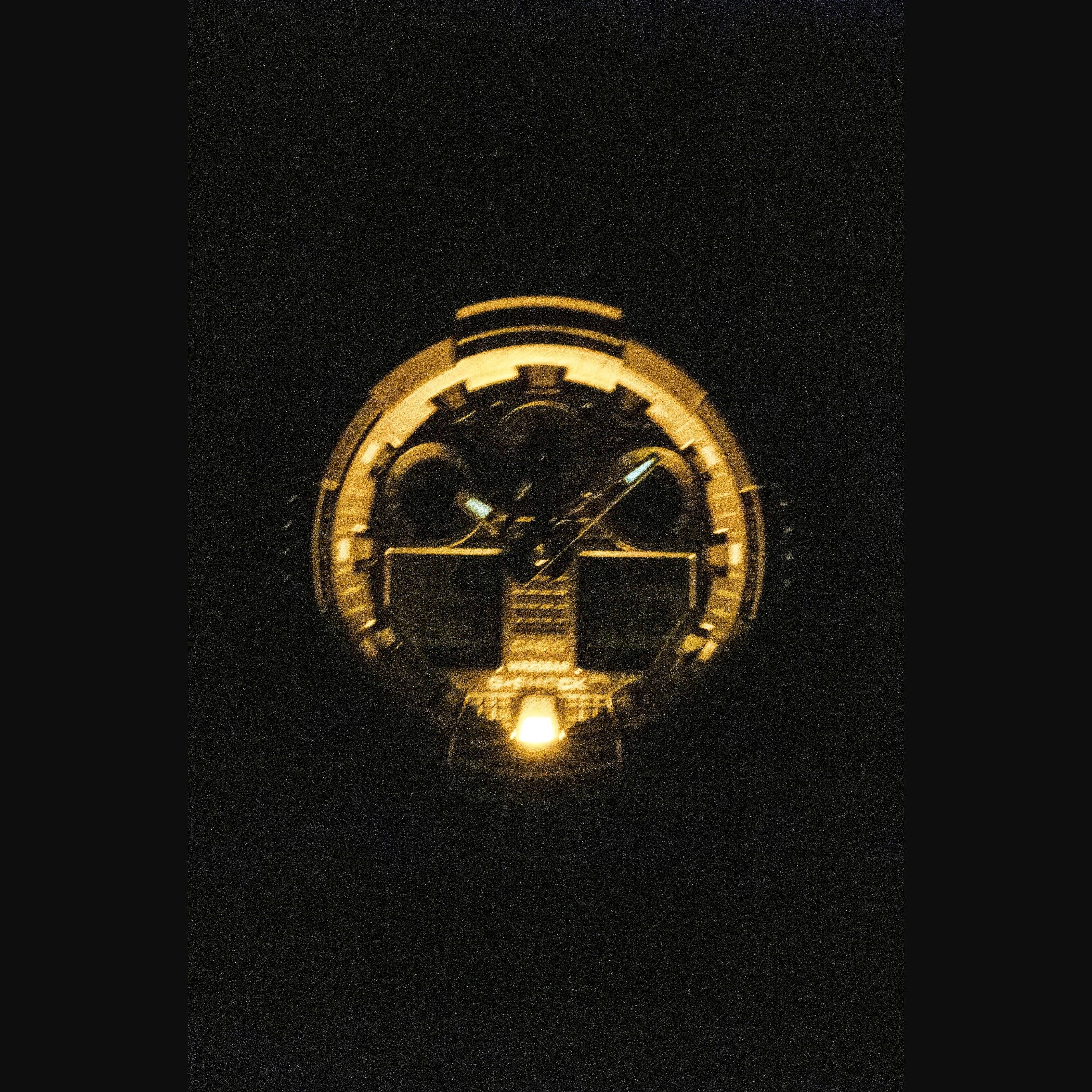 Left. Casio - G-Shock Analog Digital Black Dial Resin Quartz GA-100BEG-1A 200M Men's Watch - Black.