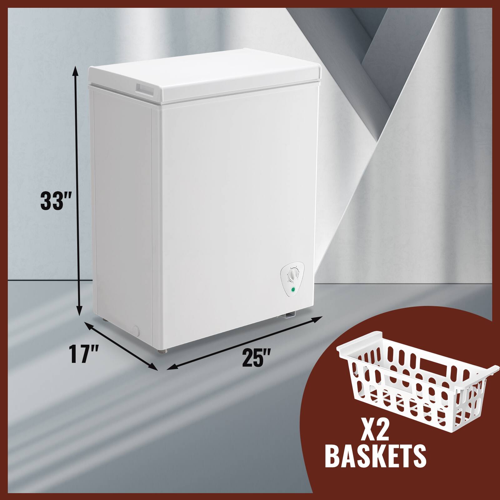 33" x 17" x 25" X2 BASKETS