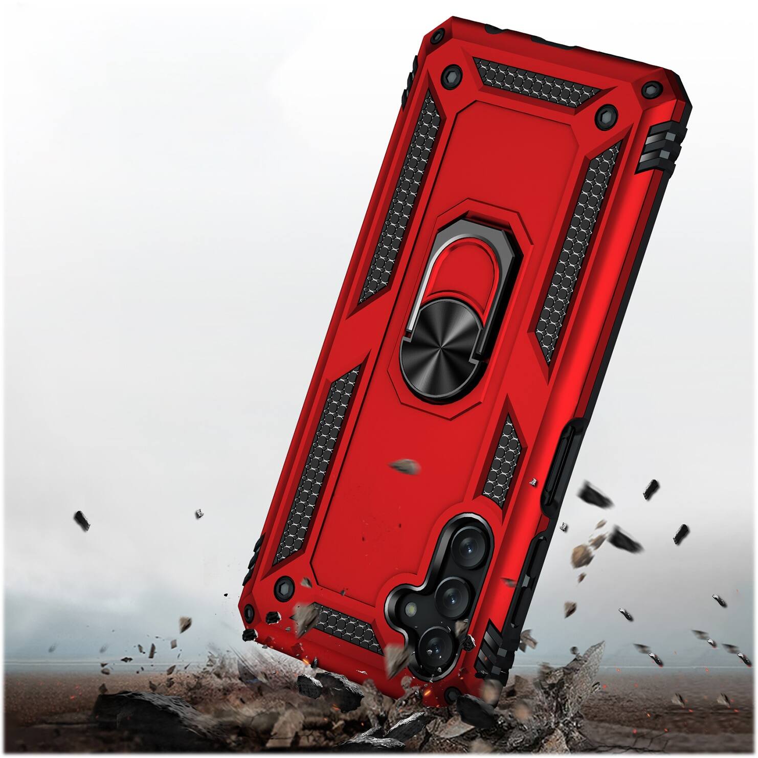Alt View 14. SaharaCase - Military Kickstand Series Case for Samsung Galaxy A13 5G - Red.