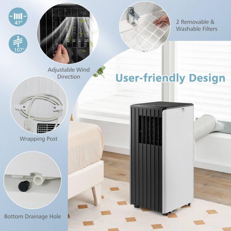 - 47° Adjustable Wind Direction
- 107° Adjustable Wind Direction
- 2 Removable & Washable Filters
- User-friendly Design
- Wrapping Post
- Bottom Drainage Hole