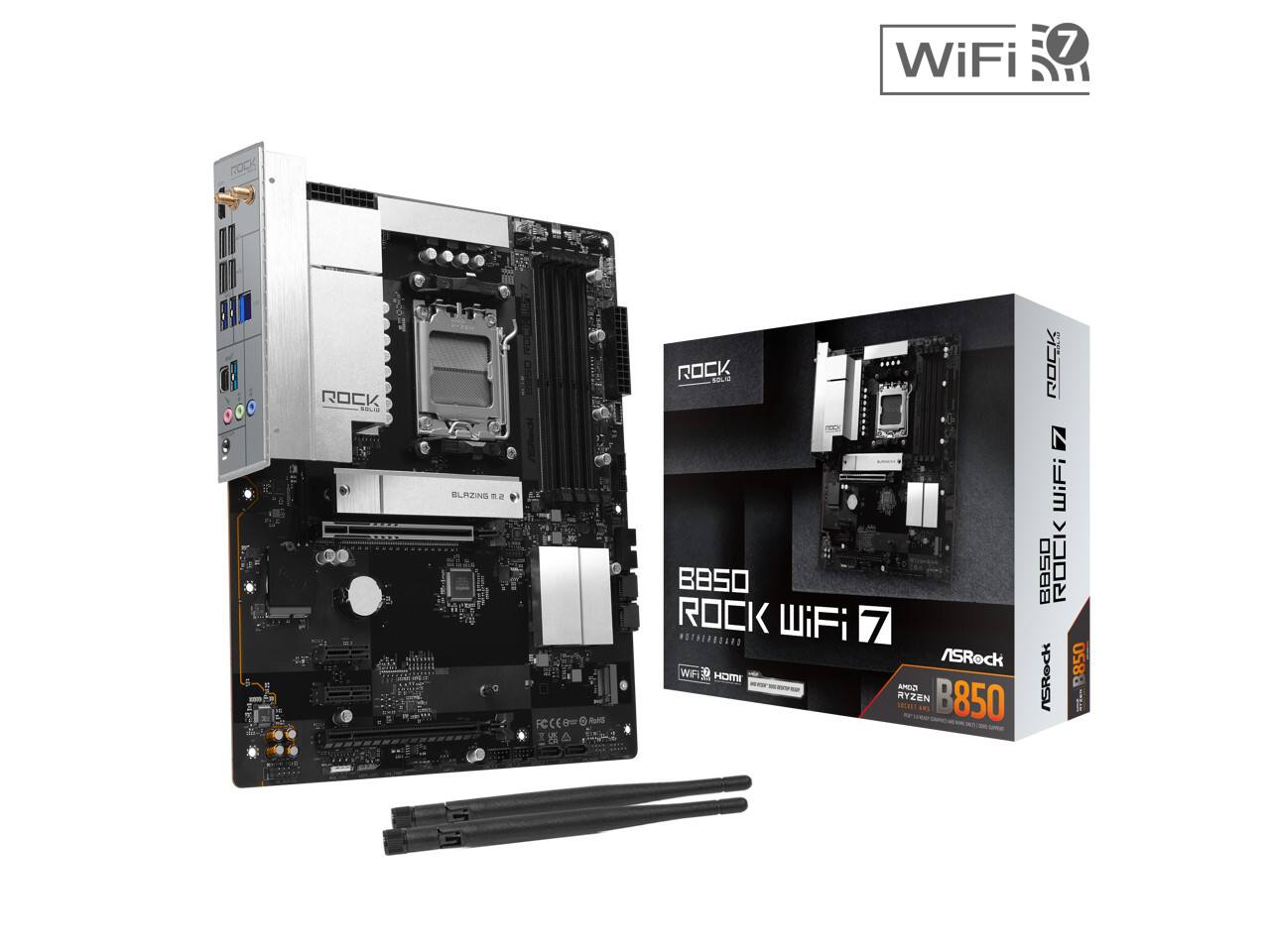 7 WiFi ROCK ROCK ELRZNS .. FECE 0 Runo ROCK L BBSO ROCK WiFi 7 NETHERBRARD ASRock WR 9 HOMI IOMA RYZEN B850 HOE iNL ROCK N WiFi B8SO ROCK /Redt B850