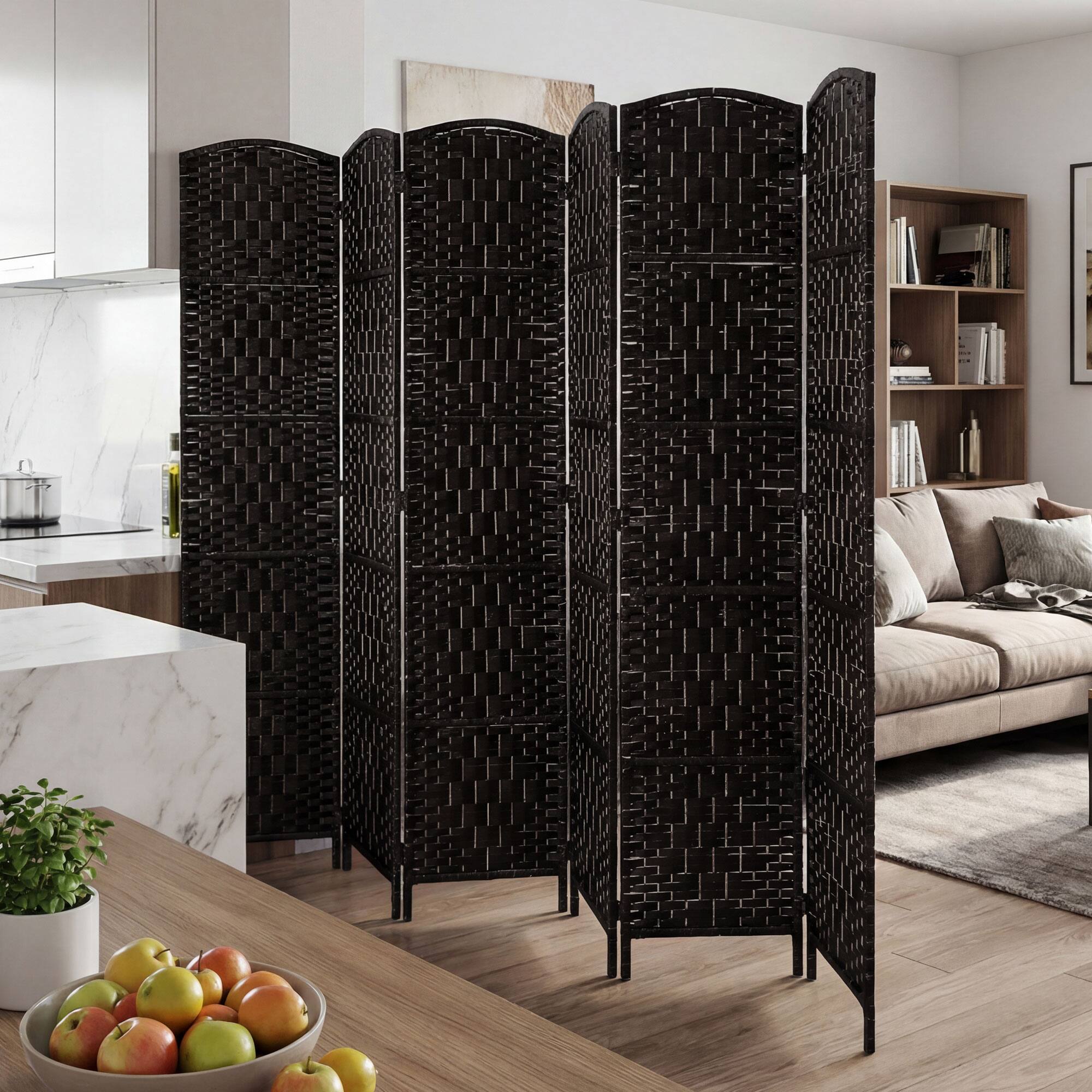 Alt View 6. Homcom - Divider, 6 Panel Folding Privacy Screen - Coffee.