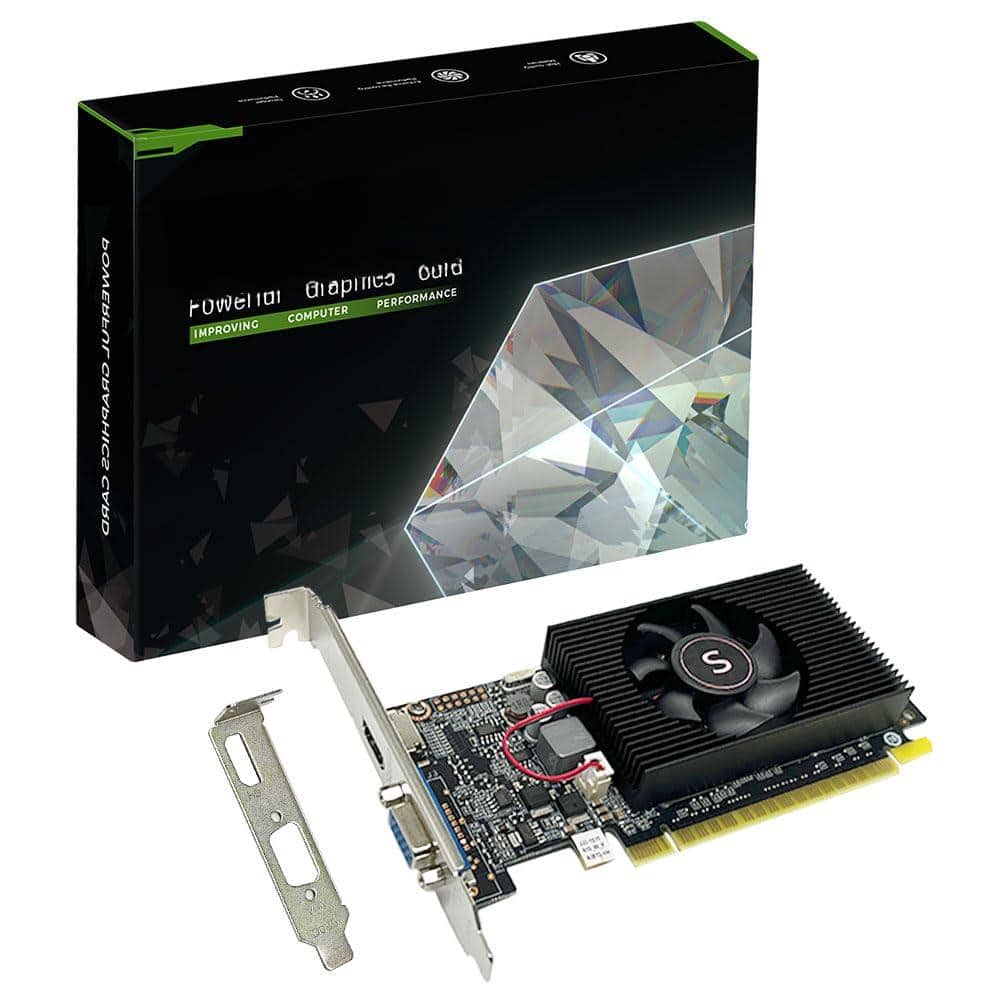 Dazzling Pops - Geforce GT 610 Computer Graphics Card Video Card 2G D3 64 bit HDMI VGA PCI Express GPU Low Profile