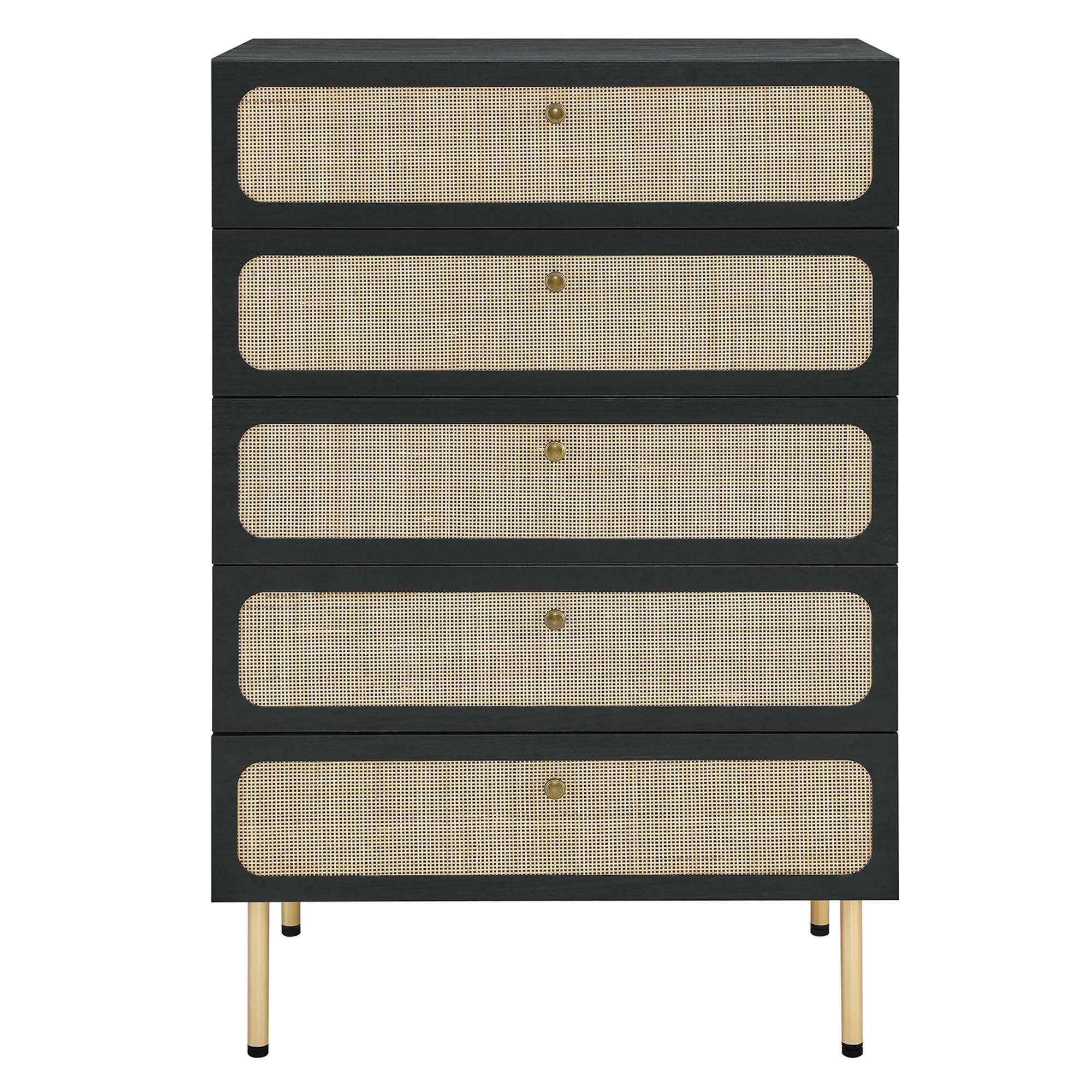 Alt View 2. Modway - Chaucer 5-Drawer Chest by Modway - Black.