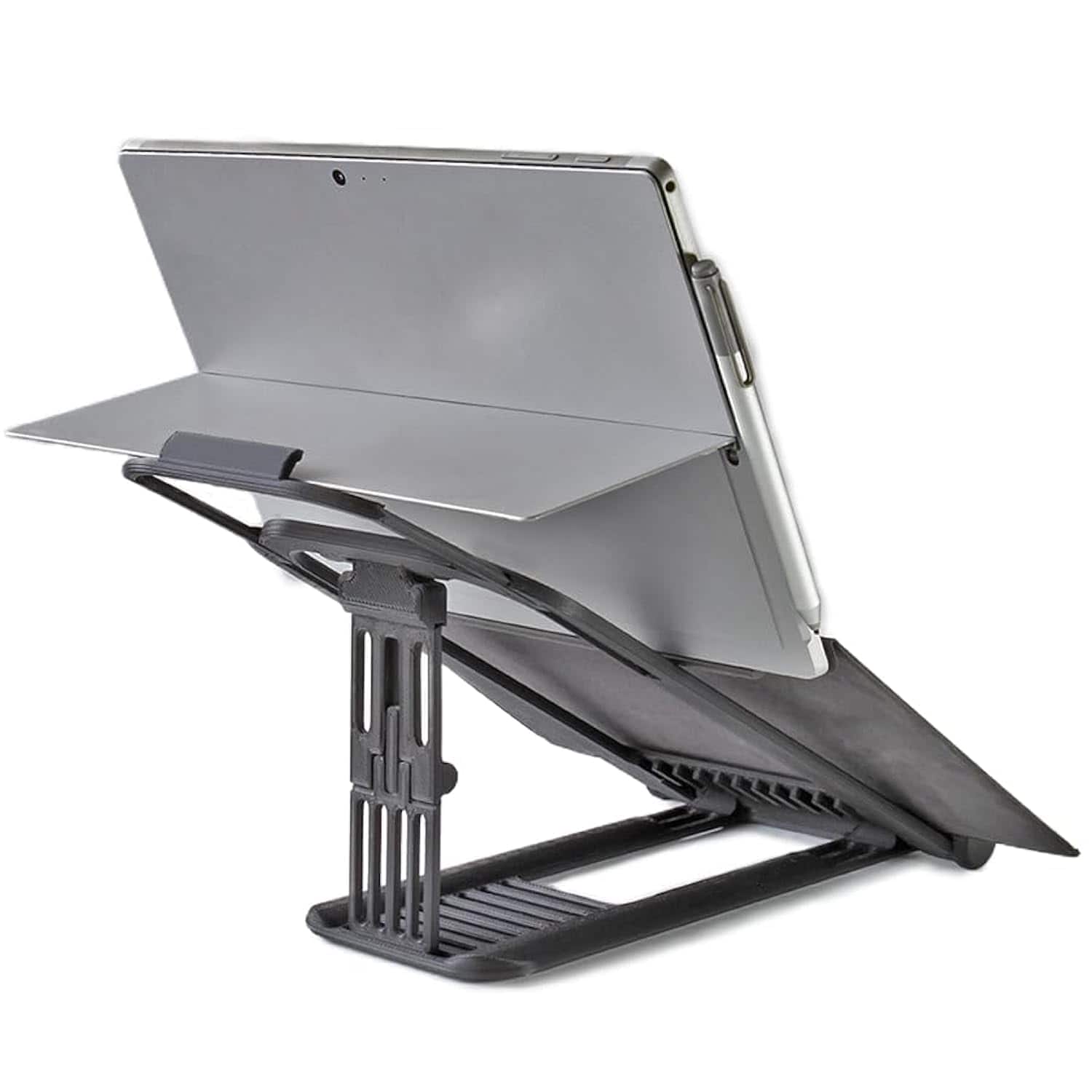 HongFei - Surface PRO Stand: Lift Your Surface with Keyboard Attached - Reduce Neck Pain, Improve Camera Angle, Portable - Black