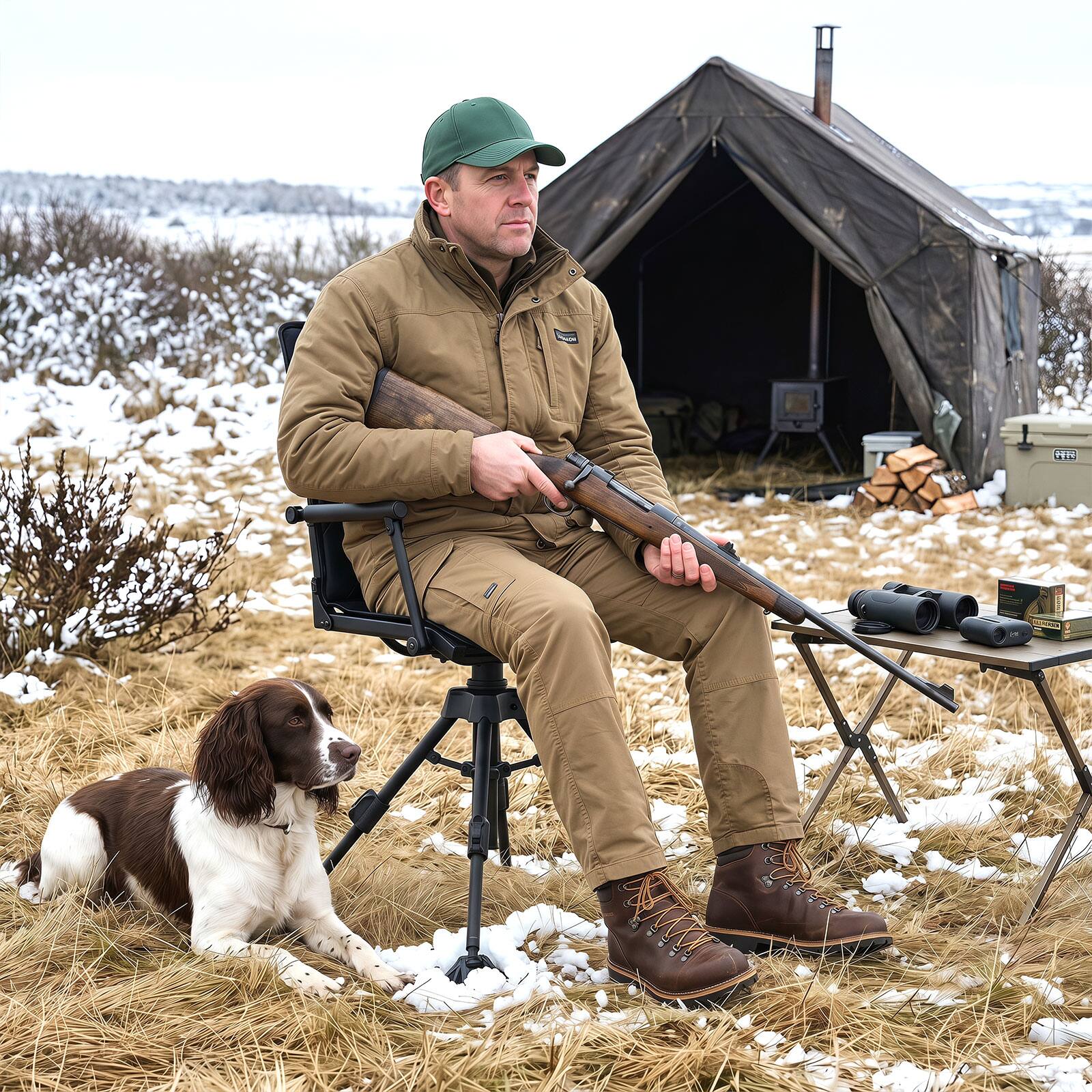 Alt View 3. Costway - Costway Hunting Chair, 360° Silent Swivel Hunting Seat with 5-Level Adjustable Height - Black.