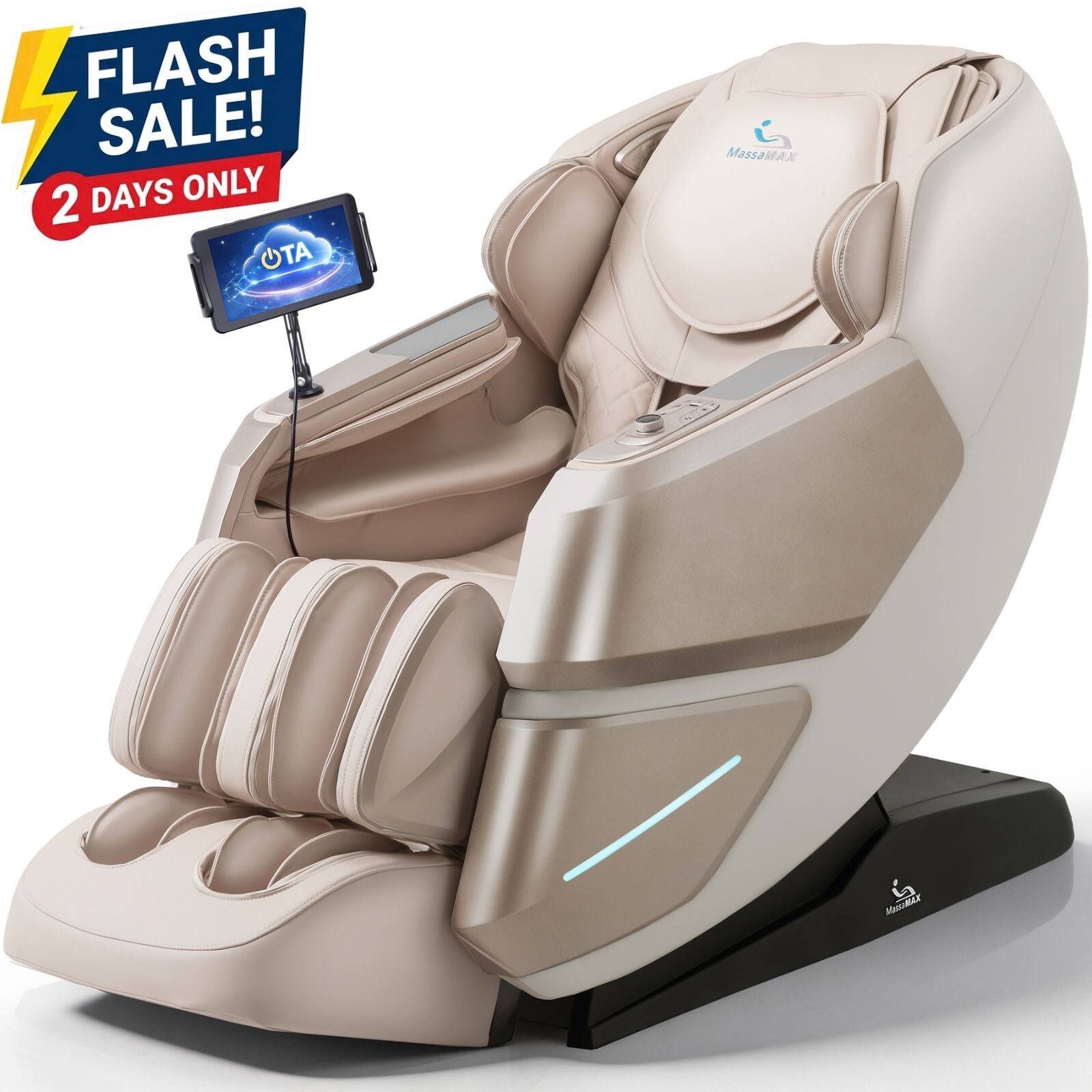 MassaMax - MT339 4D Massage Chair,with OTA Cloud Tech,Body Scan,Auto Extended Footrest ,Heat - Golden