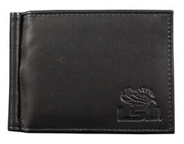 Rico Industries - Louisiana State LSU Tigers RFID Blocking Shield Black Leather Moneyclip Wallet - Multi