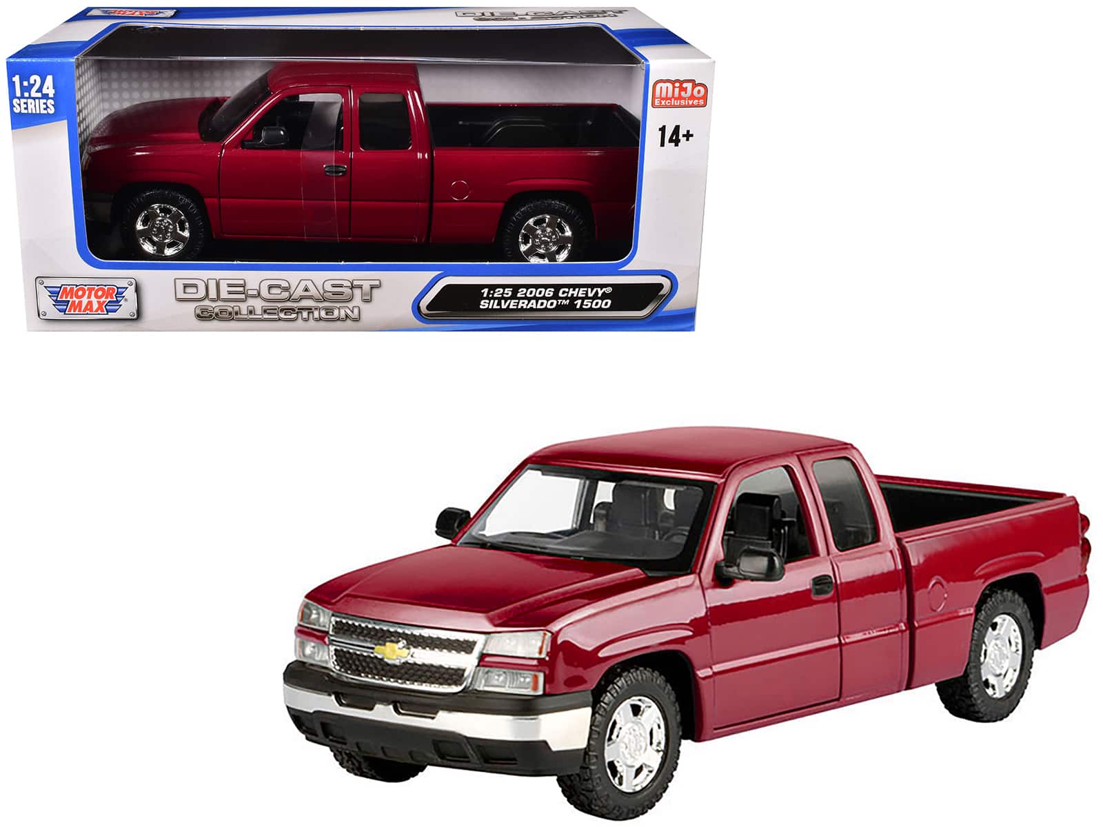 "2006 Chevrolet Silverado 1500 Pickup Truck Red Metallic ""Die-Cast Collection"" Series 1/25 Diecast Car Model by Motormax" price history on PriceWatchPro