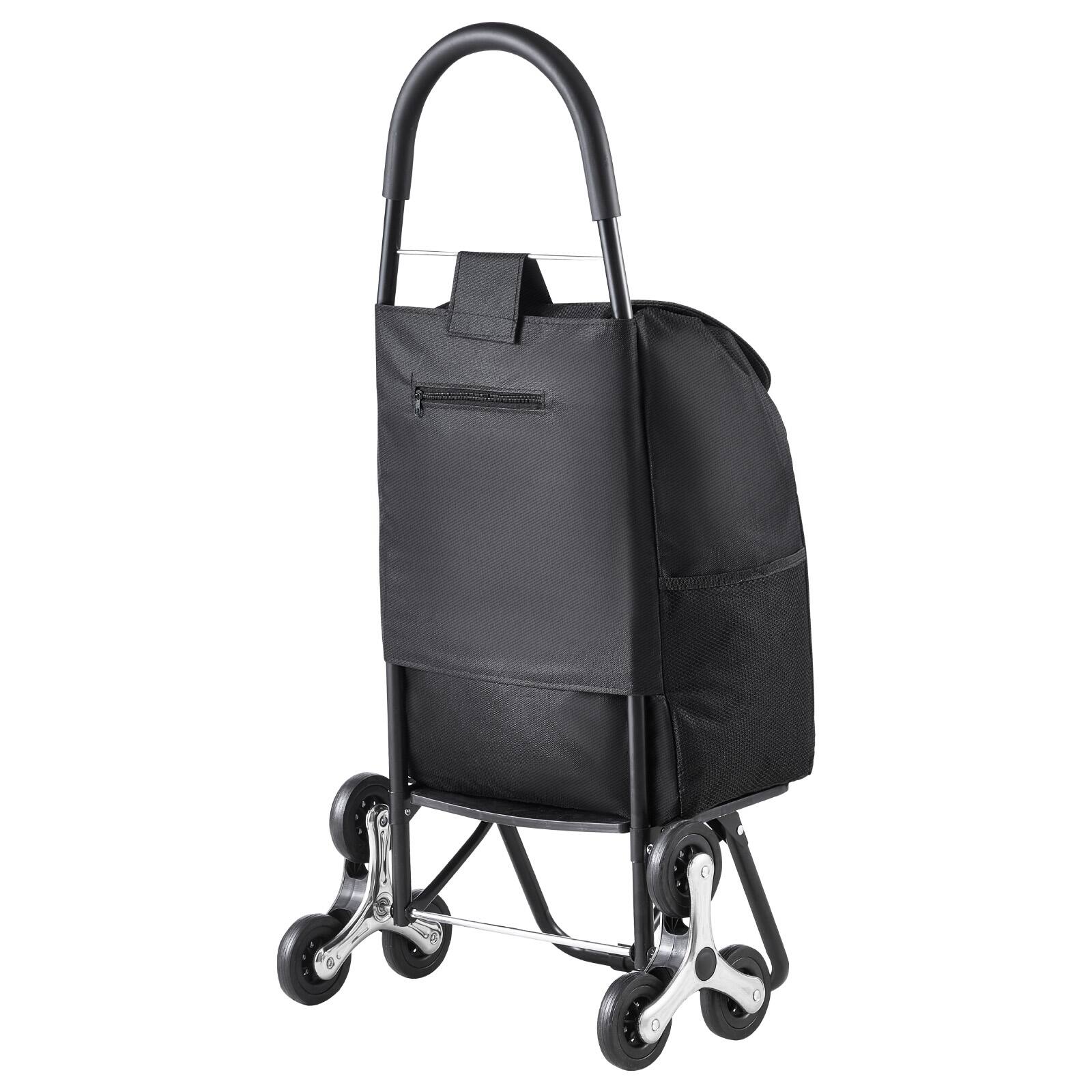 Alt View 2. LOVMOR - Stair Climbing Shopping Cart, Foldable 36L Utility Cart with Storage Bag and 6 Wheels - Black.