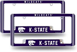 Rico Industries - Kansas State K State NCAA Wildcats (Set of 2) Chrome Metal License Plate Frames with Bold Full Frame Design - Multi
