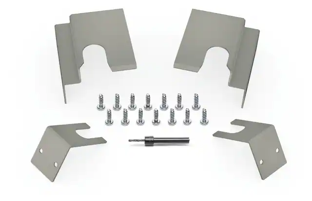 Front. Bosch - Stacking Kit Bracket - Stainless Steel.