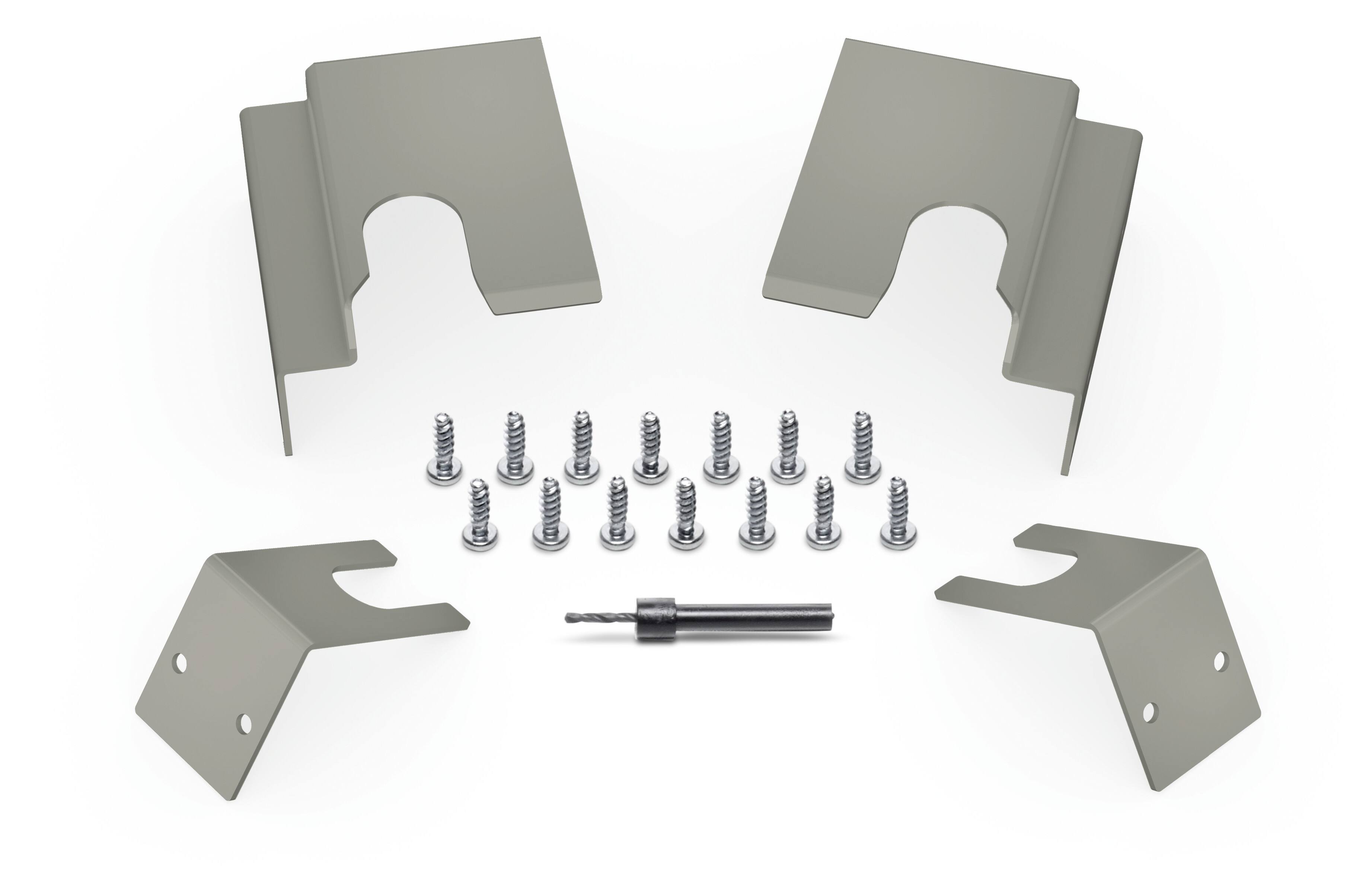 Front. Bosch - Stacking Kit Bracket - Stainless Steel.