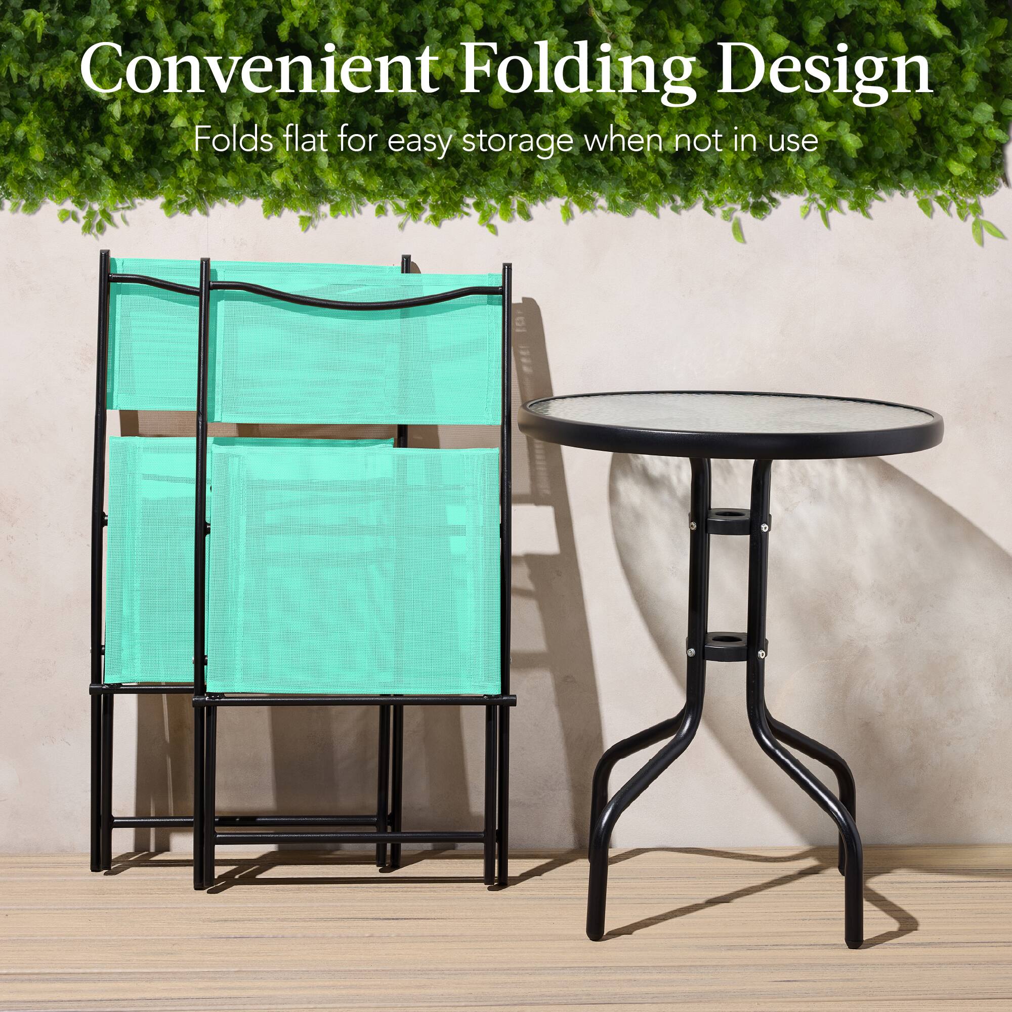 Convenient Folding Design  
Folds flat for easy storage when not in use