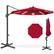 Front. Best Choice Products - Best Choice Products 10ft 360-Degree Solar LED Lit Cantilever Patio Umbrella, Outdoor Hanging Shade - Red - Red.