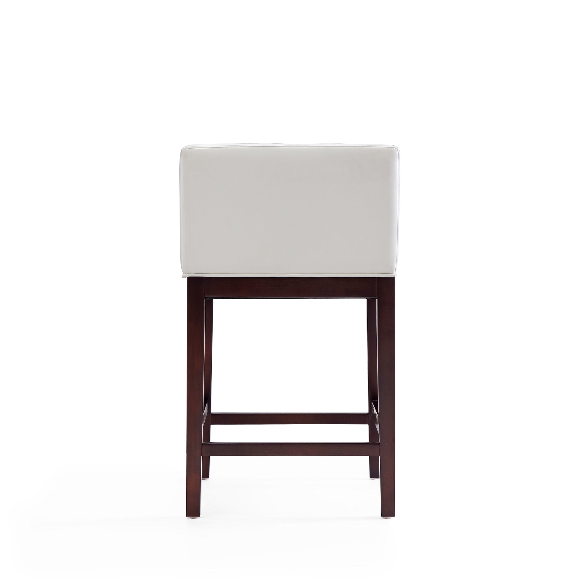 Back. Manhattan Comfort - Kingsley Mid-Century Modern Wood Upholstered Counter Stool - Ivory.