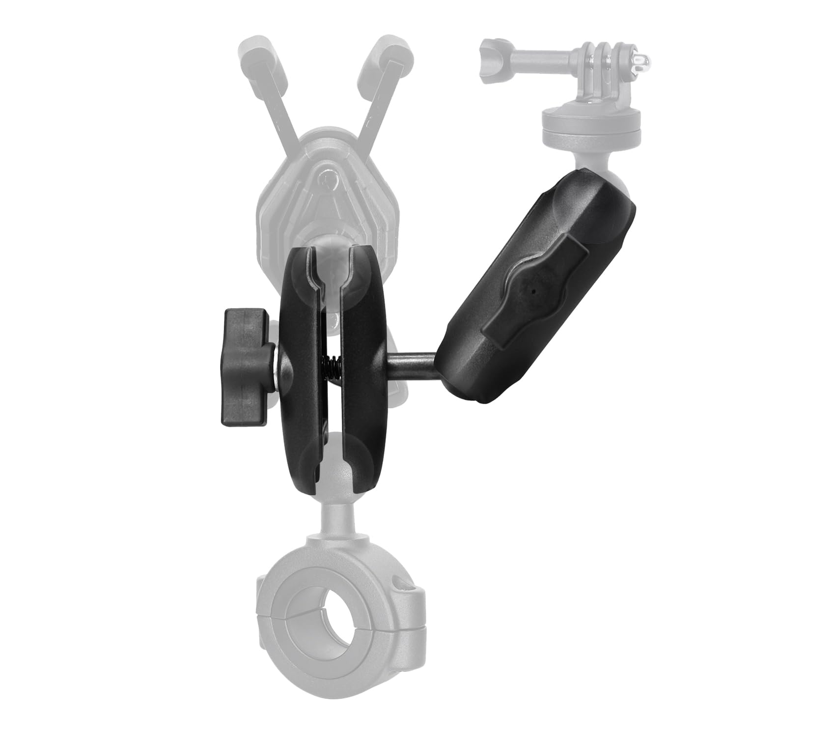 Front. VEGA AUTOMOTIVE - Aluminum 2 in 1 Double Socket Arm With 1 Ball Compatible Ram Mount Ibolt b Size Accessories 360 Degree Rota... - Default.