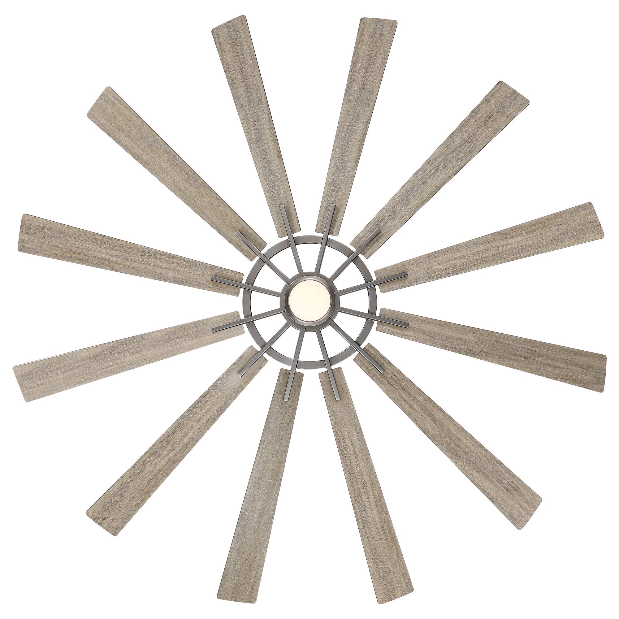 Alt View 4. Parrot Uncle - 72" Large Farmhouse 12-Blade  Windmill Ceiling Fan with Dimmable LED Light and 6-Speed Remote - Nickle.