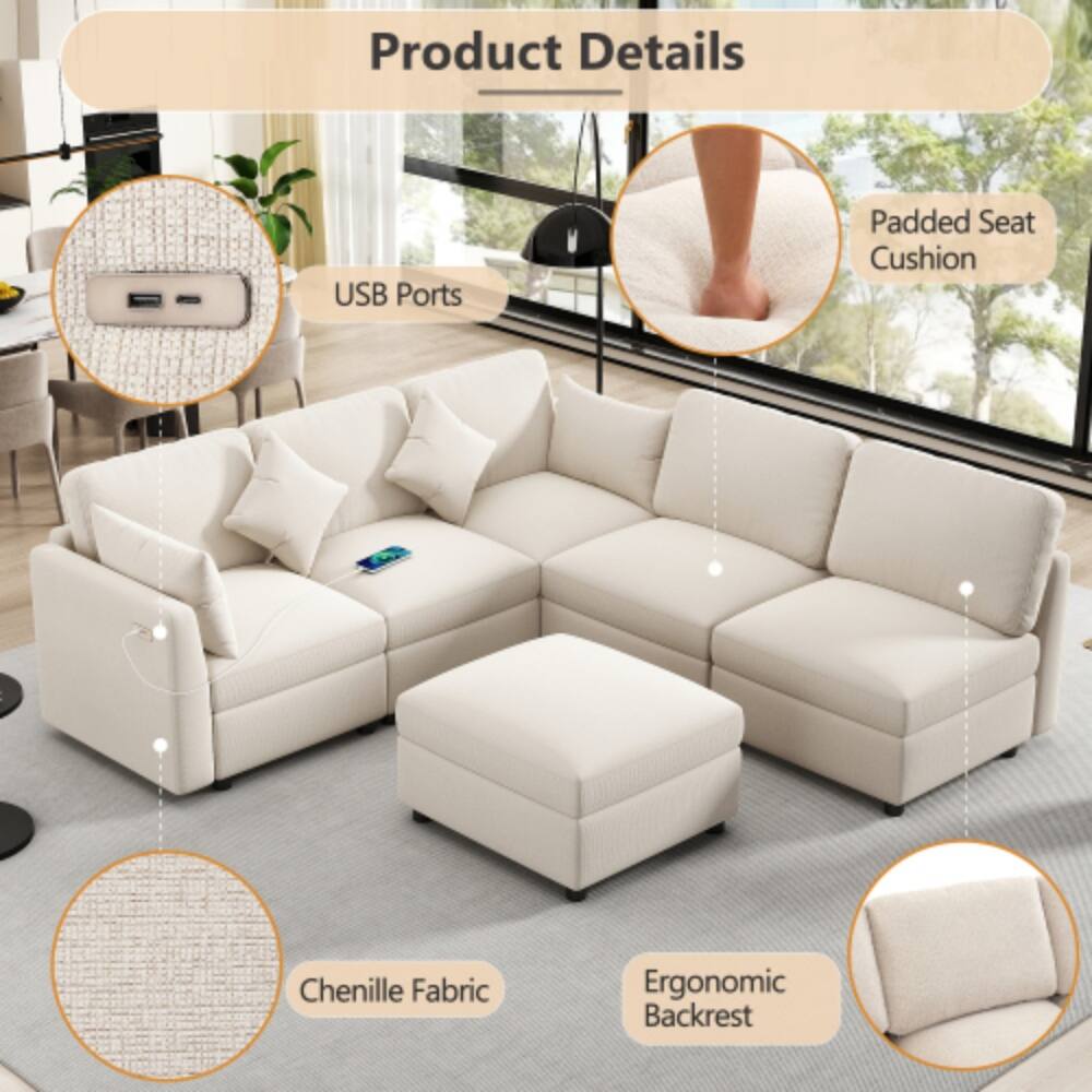 Product Details  
- USB Ports  
- Padded Seat Cushion  
- Chenille Fabric  
- Ergonomic Backrest