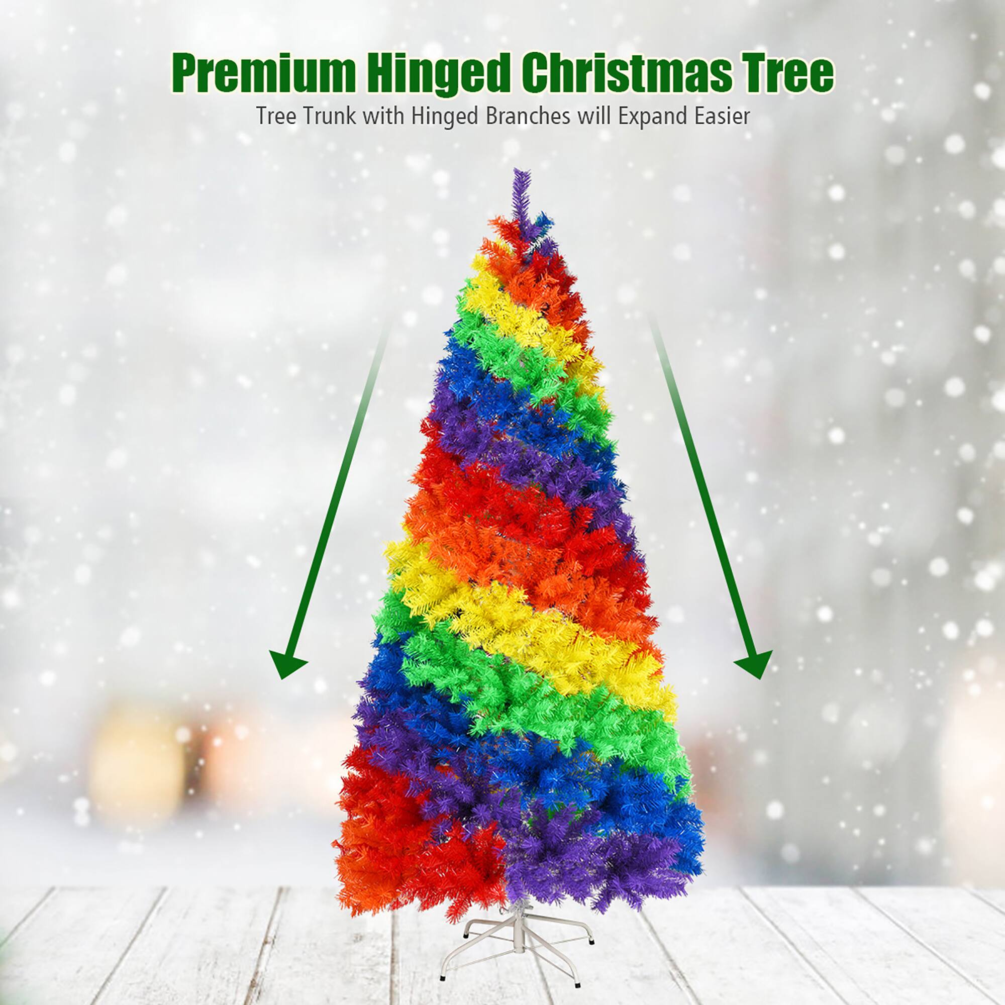 Premium Hinged Christmas Tree Tree Trunk with Hinged Branches will Expand Easier