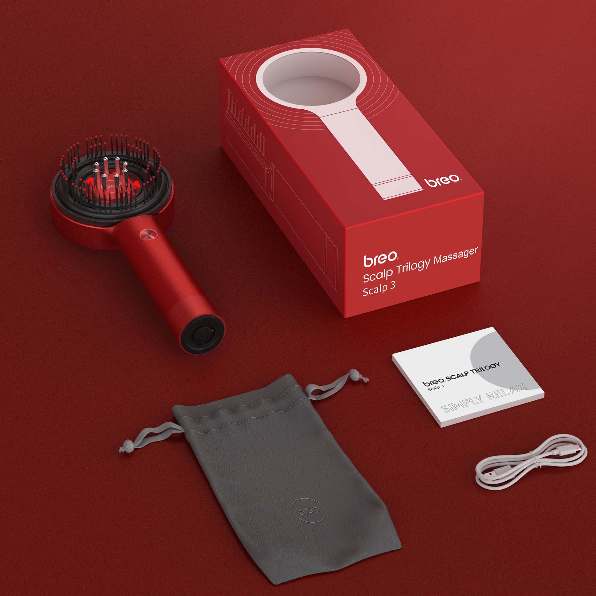 breo.  
Scalp Trilogy Massager  
Scalp 3  

breo SCALP TRILOGY  
SIMPLY RELAX