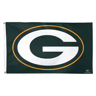 Front. WinCraft - Green Bay Packers Deluxe 3' x 5' Logo Flag - Multicolor.