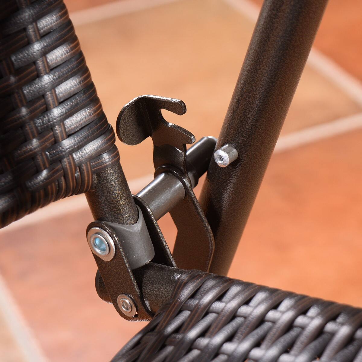 Alt View 6. Costway - Costway 4 PCS Folding Rattan Wicker Bar Stool Chair Indoor &Outdoor Furniture - Brown.