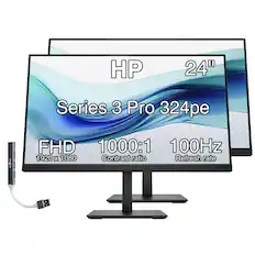 HP 24" Series 3 Pro 324pe
FHD 1000:1 100Hz
1920 x 1080
Contrast ratio
Refresh rate