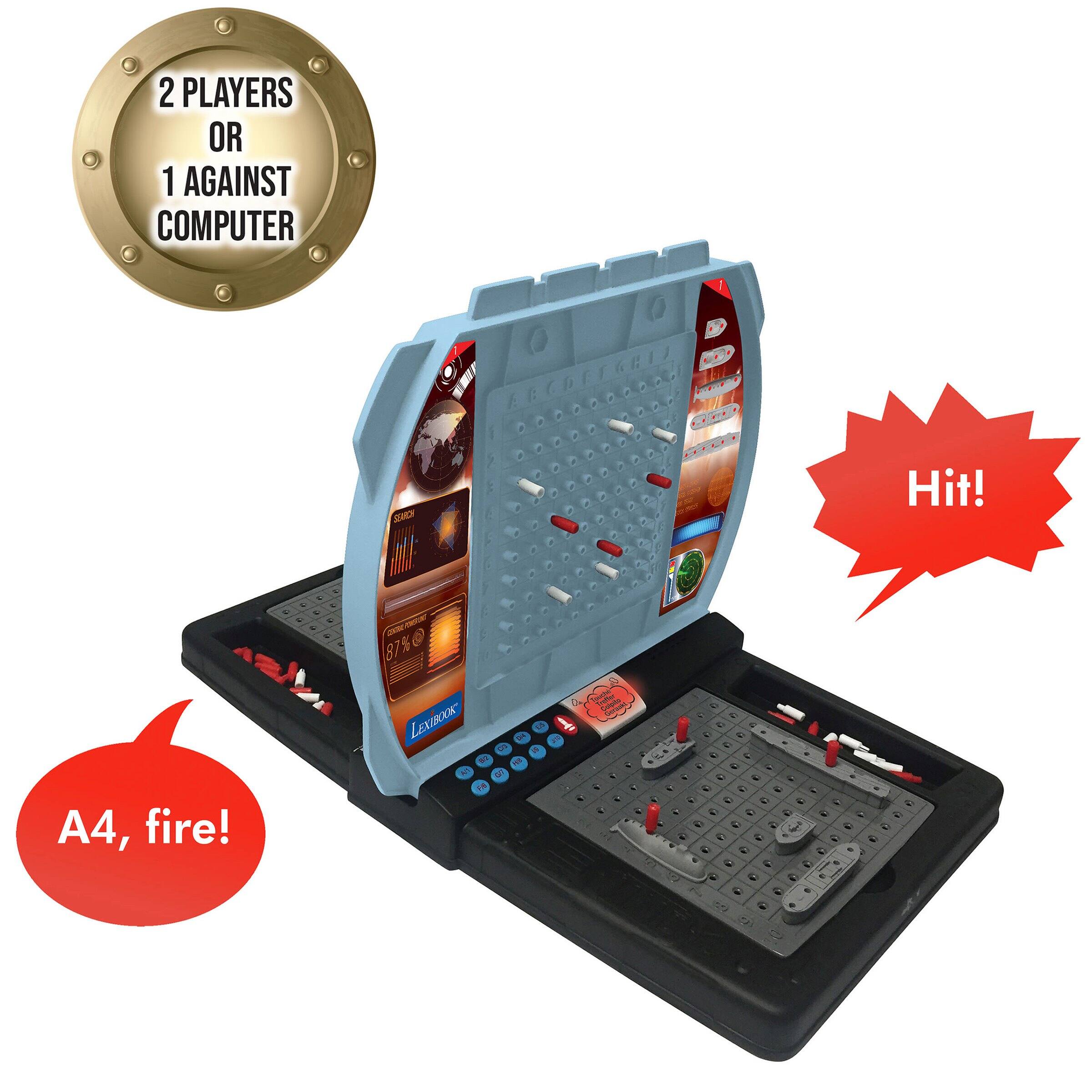 2 PLAYERS OR 1 AGAINST COMPUTER  
87%0 87  
LEXIBOOK 1 1 OY  
- - d  
- Hit! A4, fire!