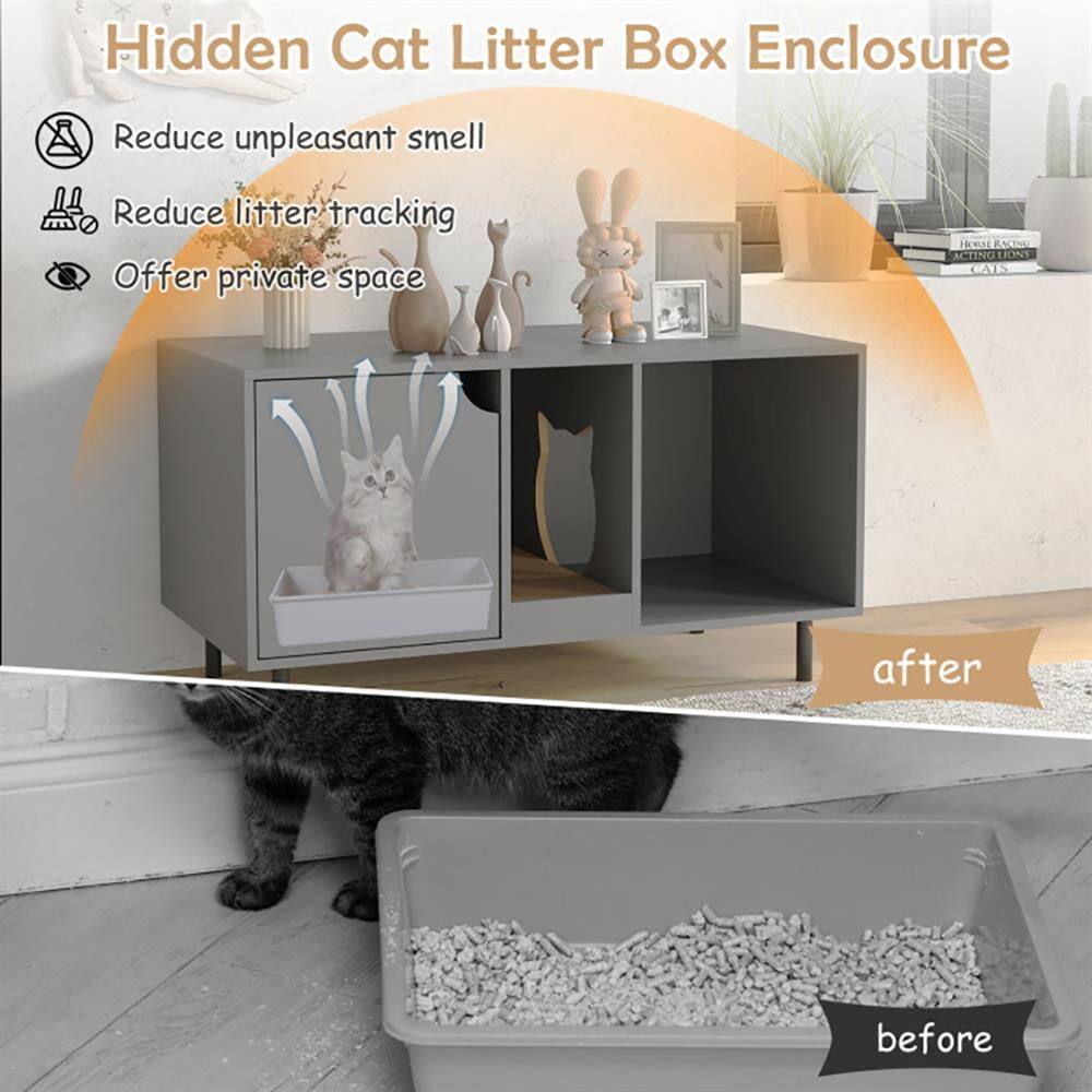 Hidden Cat Litter Box Enclosure

- Reduce unpleasant smell
- Reduce litter tracking
- Offer private space

after

before
