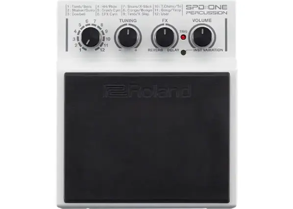 Front. Roland - SPD::One Percussion Pad - White.