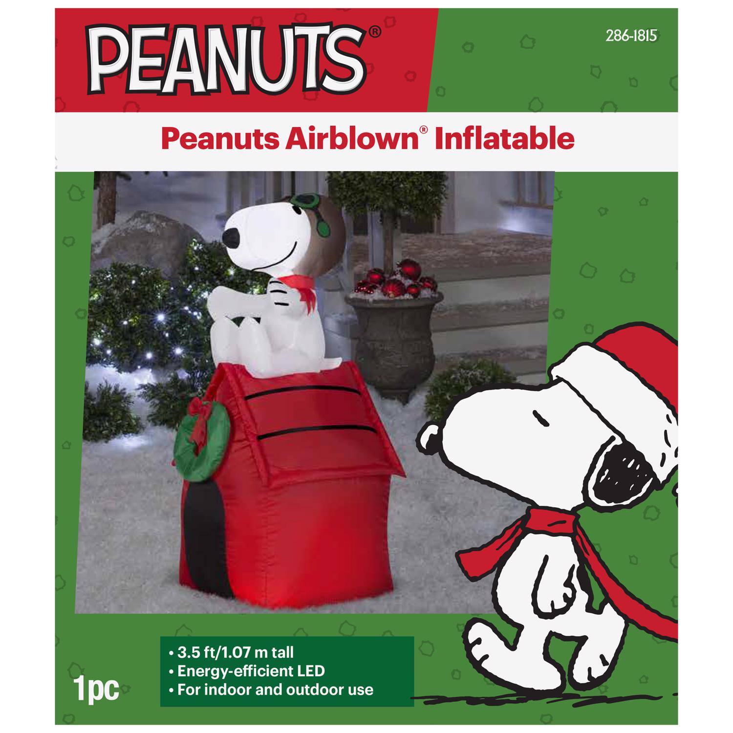 PEANUTS  
Peanuts Airblown® Inflatable  

286-1815  

1pc  

- 3.5 ft/1.07 m tall  
- Energy-efficient LED  
- For indoor and outdoor use