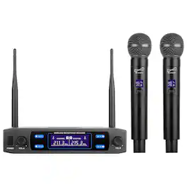 Supersonic - VHF Dual Fixed Channel Professional Wireless Microphone with Carry Case
