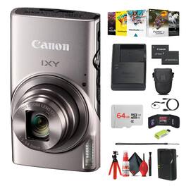 Canon - Compact Digital Camera IXY 650 HS M 12x Optical Zoom - Silver - Bundle