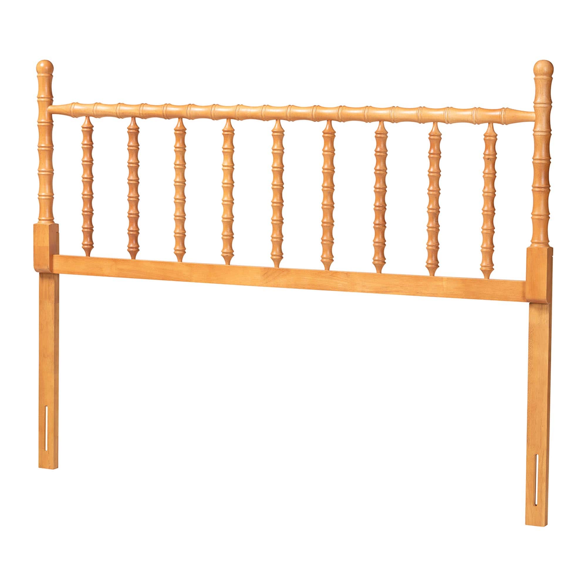 Baxton Studio - Edaline Bamboo Motif Headboard - Crafted Wood Panel with Decorative Turned Spindle Design for Boho Costal Bedroom, Full - Oak Brown price history on PriceWatchPro