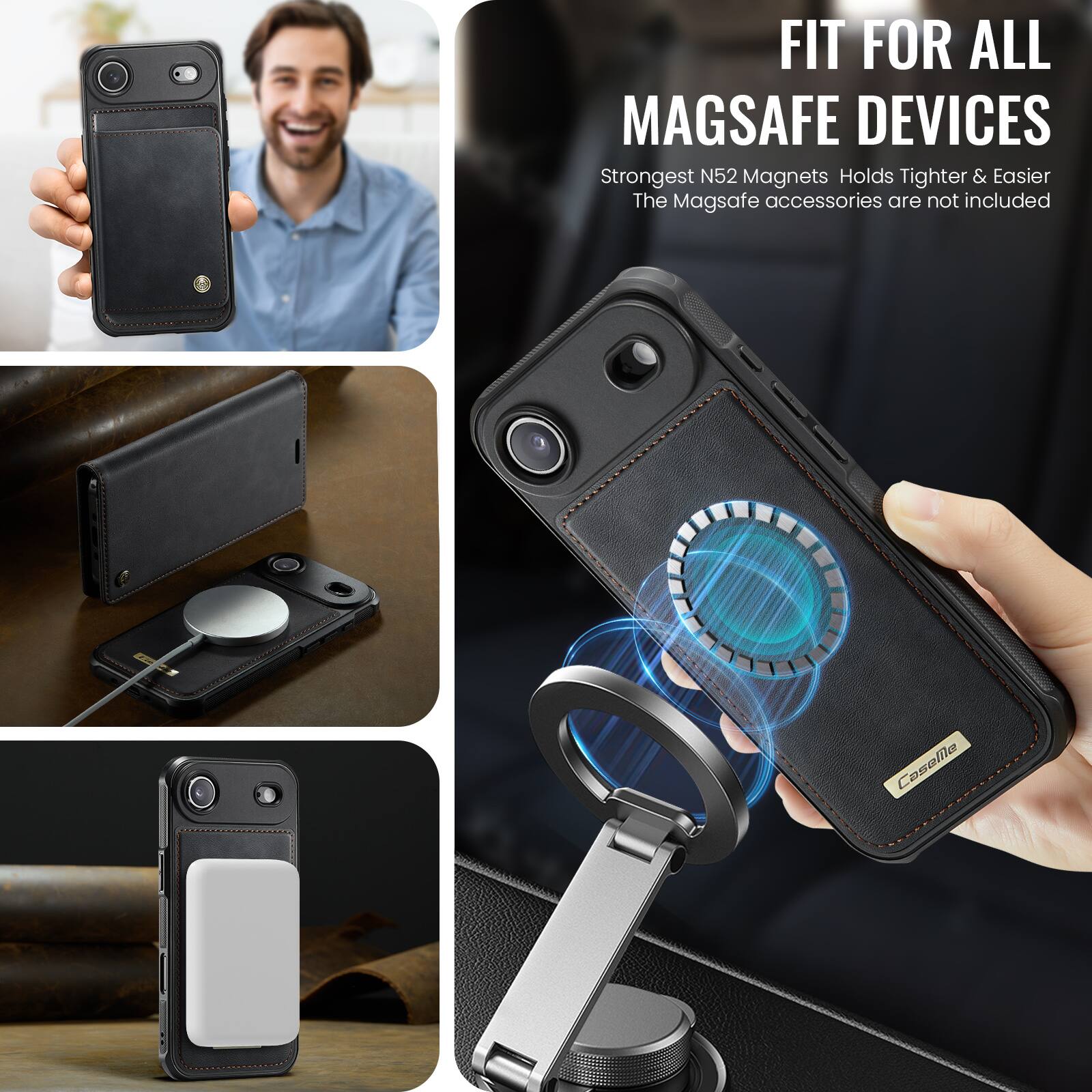 FIT FOR ALL MAGSAFE DEVICES

Strongest N52 Magnets Holds Tighter & Easier

The Magsafe accessories are not included